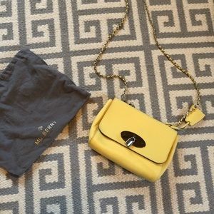Mulberry leather crossbody purse in cheery yellow!